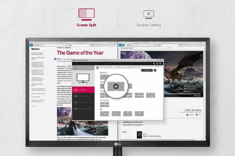 Monitor animated graphic featuring On Screen Control