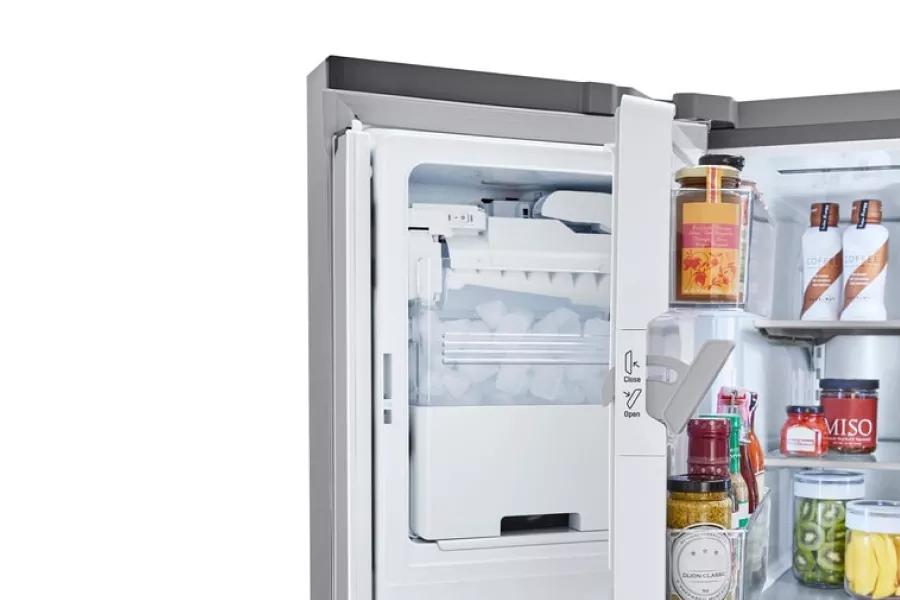 Refrigerator interior showcasing Slim SpacePlus Ice System