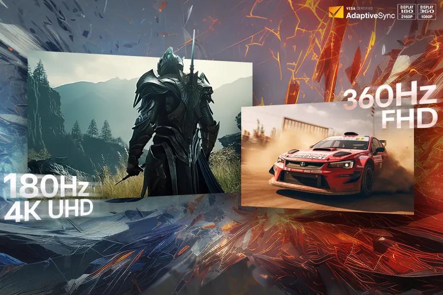 Dual Mode: 4K UHD 180Hz or Full HD 360Hz