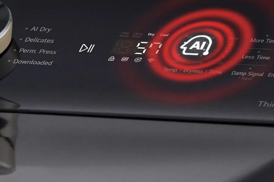 Al Dry
Delicates
Perm. Press
Downloaded
Flow Sense
Clean Filter
Dry Cool
LOW Damp
More Time
Less Time
Temp./ Dryness/Time
Damp Signal
