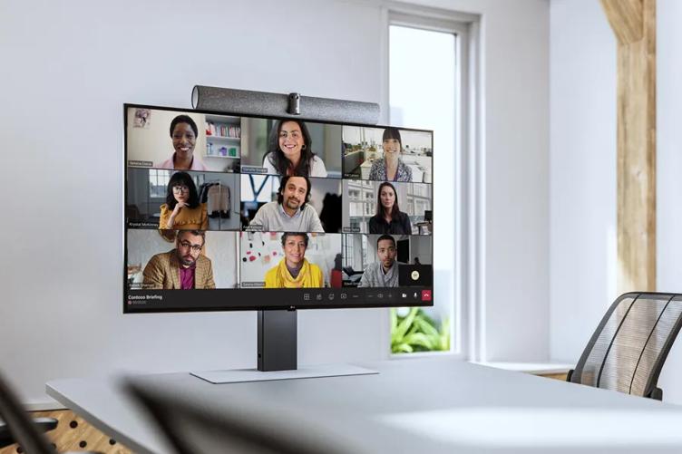 Hero Category Meeting Rooms  - conference room with hardware for video conferencing include LG signage