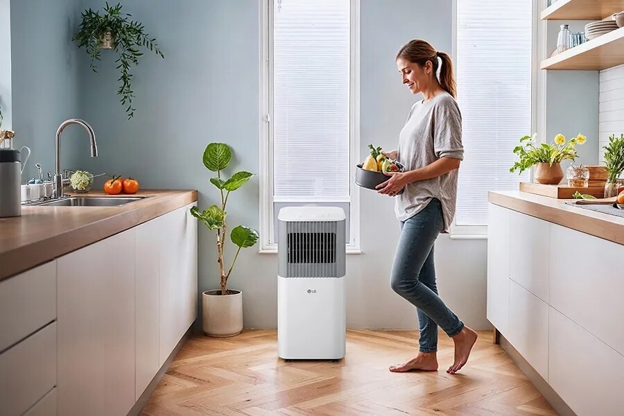 Operate with LED display and simple selection control panel, up/down temperature adjustments, and fan speed selection, using the full-featured remote without leaving your bed, workspace, or couch.