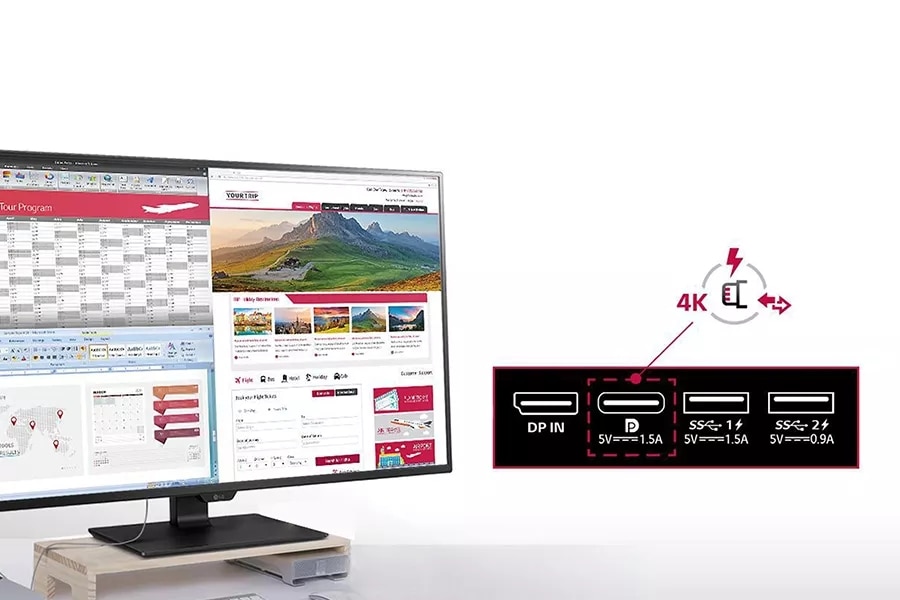 43” IPS UHD 4K Monitor with USB Type-C™, 4 HDMI, OnScreen Control