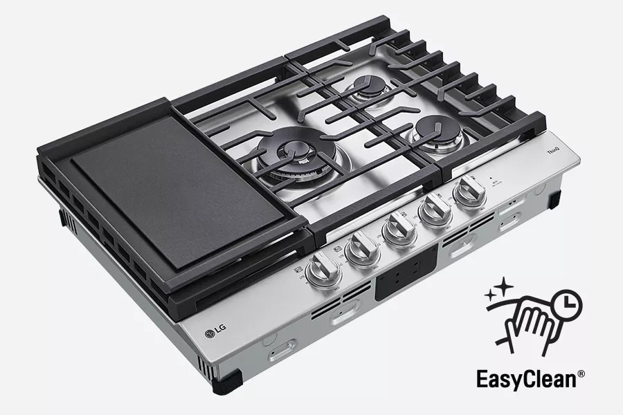 LG 36in GAS Cooktop with 20K BTU and EasyClean Cooktop - Silver