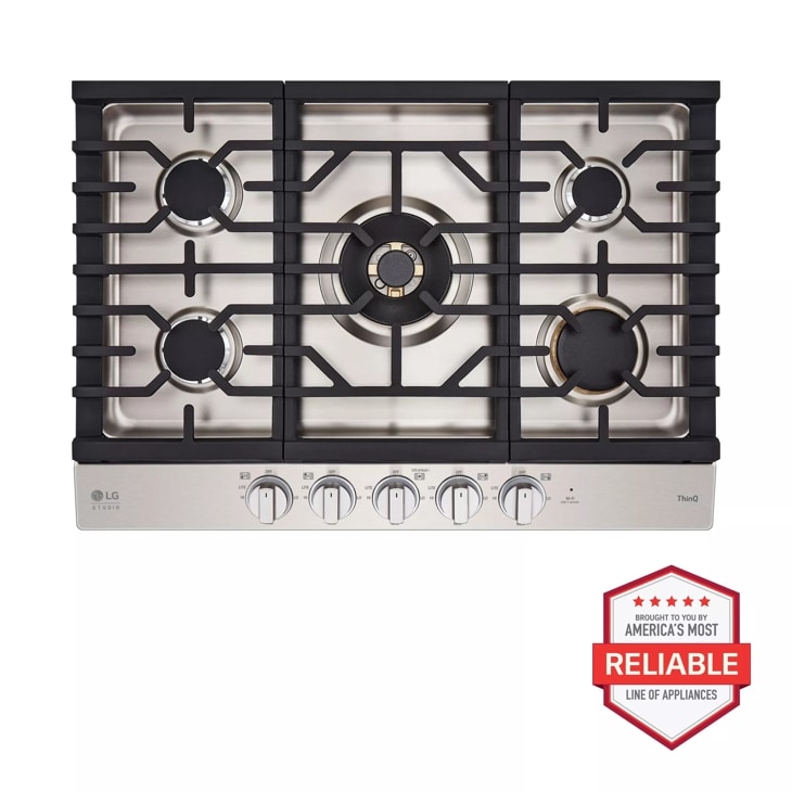 LG STUDIO 30-in 5 Burners Stainless Steel Gas Cooktop in the Gas Cooktops  department at