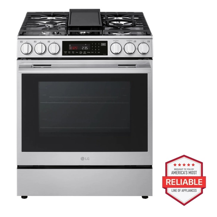 6.3 cu ft. Smart Gas Slide-In Range with InstaView®, ProBake Convection®, and Air Fry