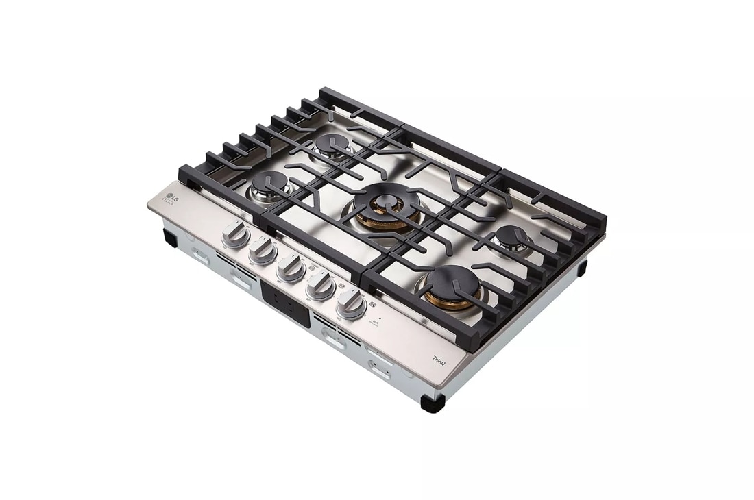 LG 30 Smart GAS Cooktop with Ultraheat 22K BTU Dual Burner and LED Knobs Stainless Steel