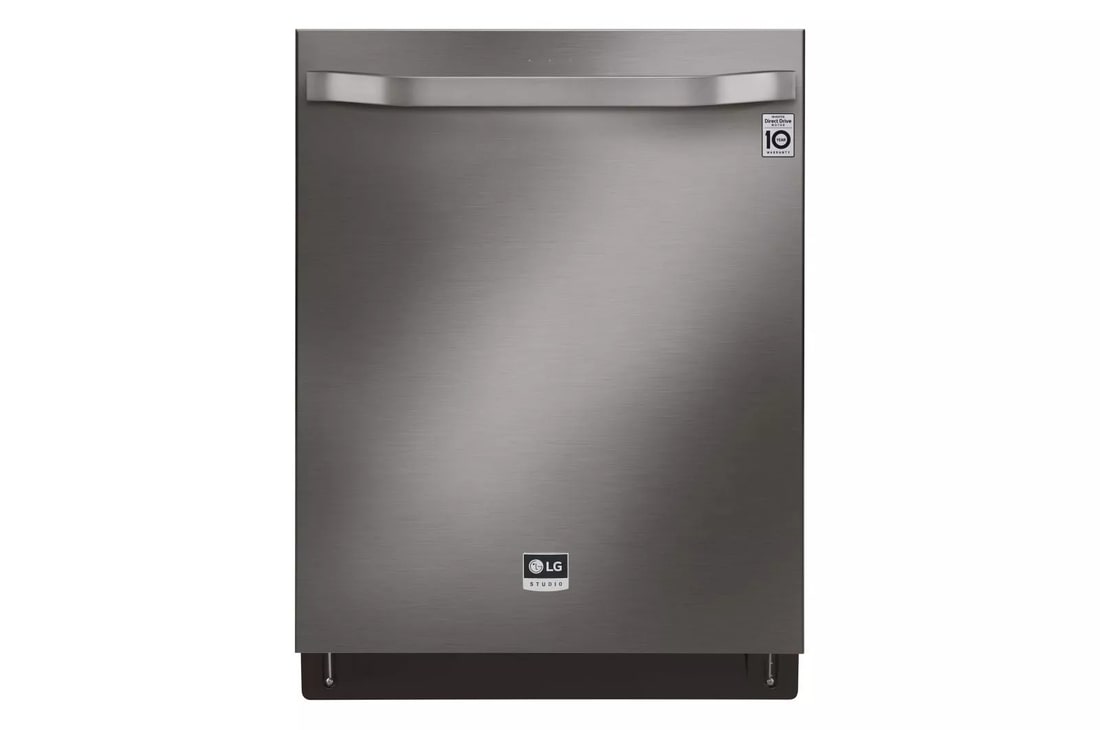 LG STUDIO Top Control Smart wi-fi Enabled Dishwasher with QuadWash™ with Essex cabinets in White