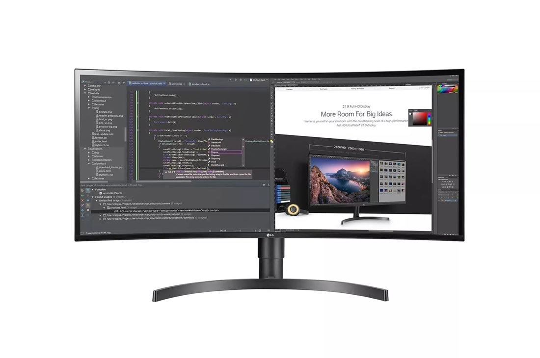 LG 34 inch Curved Ultrawide™ WQHD (3440 x 1440) Monitor, Black