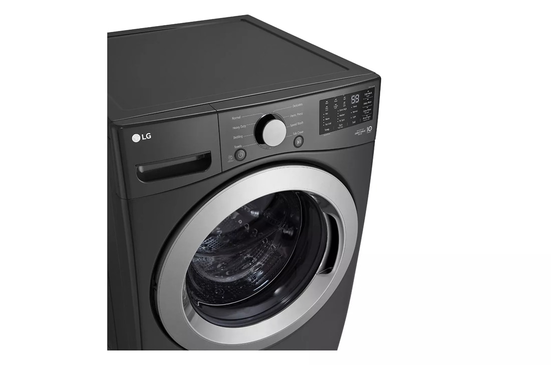 LG 27 in. 5.0 cu. ft. Stackable Front Load Washer with 6 Motion Technology,  Tub Clean System & Speed Wash Cycle - Middle Black