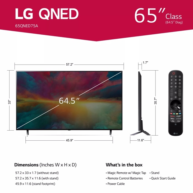 65-inch QNED75A series LED 4K UHD TV - 65QNED75ARA | LG USA