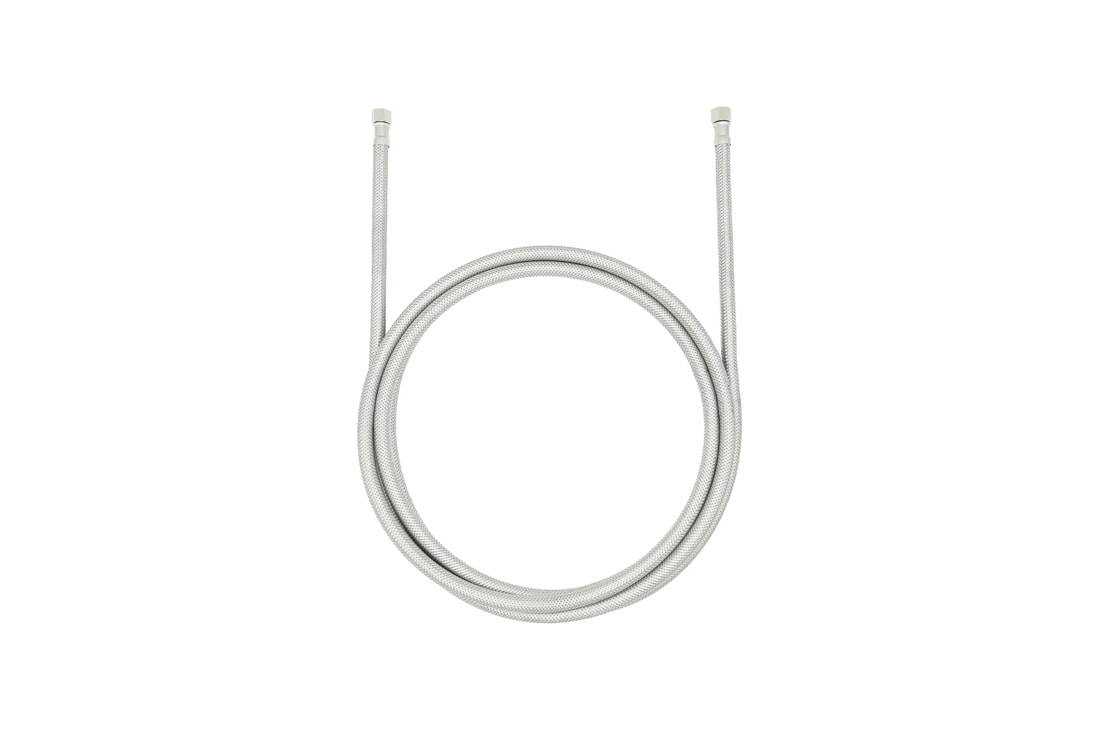 AGF04222801 flexible braided water supply line with metal connectors on white background