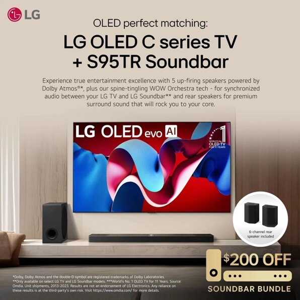83 inch LG OLED evo AI C4 4K Smart TV 2024 - OLED83C4PUA