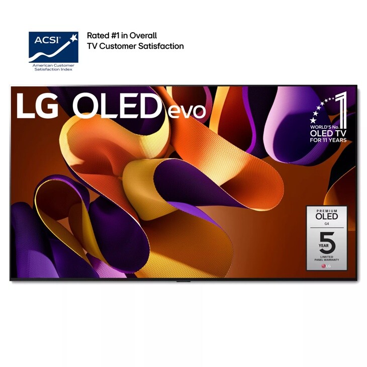 97 Inch Class LG OLED evo G4 4K Smart TV 2024 with Supplied Wall Mount