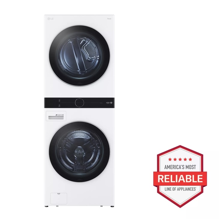 LG WKGX201HWA Single Unit Front Load LG WashTower™ with Center Control™ 4.5 cu. ft. Washer and 7.4 cu. ft. Gas Dryer