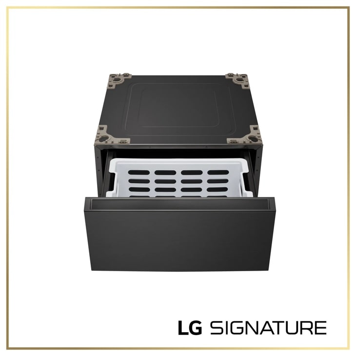 LG SIGNATURE 29 Laundry Pedestal Brushed Black Steel