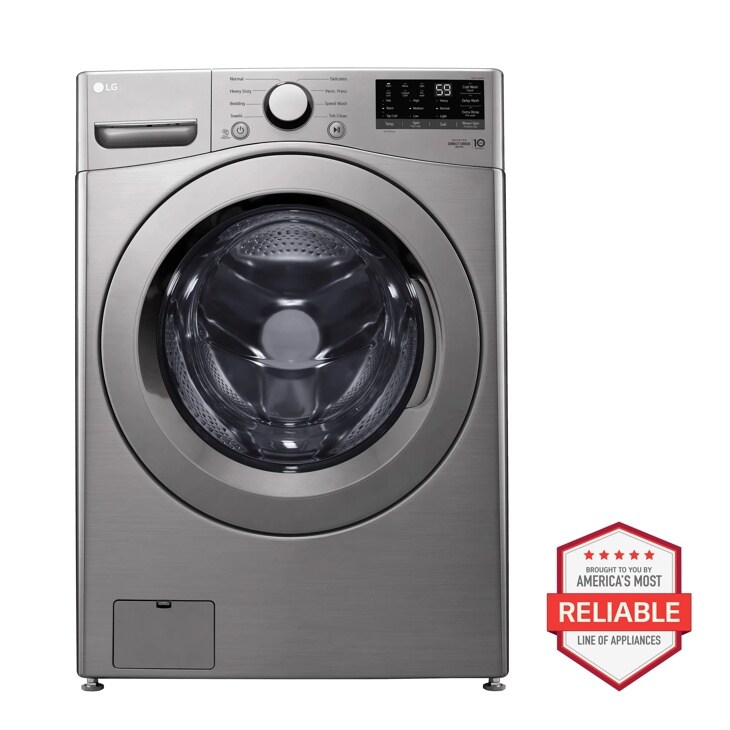 LG WM3400CV Washer with America's Most Reliable badge Front View