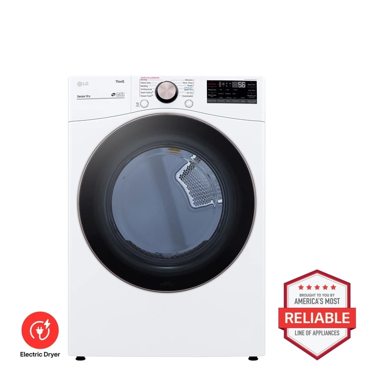 LG DLEX4000W Electric Dryer Brought to You by Americas Most Reliable Line of Appliances - Front View
