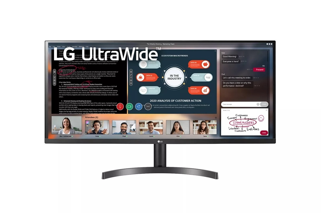 LG 34WL60TM-B 34 Inch 21:9 UltraWide™ 1080p Full HD IPS Monitor