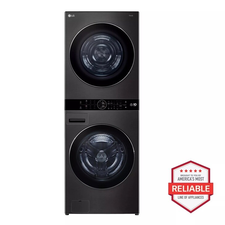 Single Unit LG WashTower™ with Center Control™ 5.0 cu. ft. Front Load Washer and 7.8 cu. ft. Electric Ventless Heat Pump Dryer