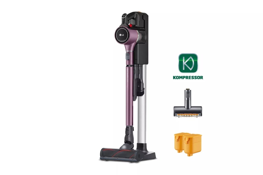 Front view of the LG CordZero™ A9 Kompressor Stick Vacuum - Vintage Wine - A927KVMS. 