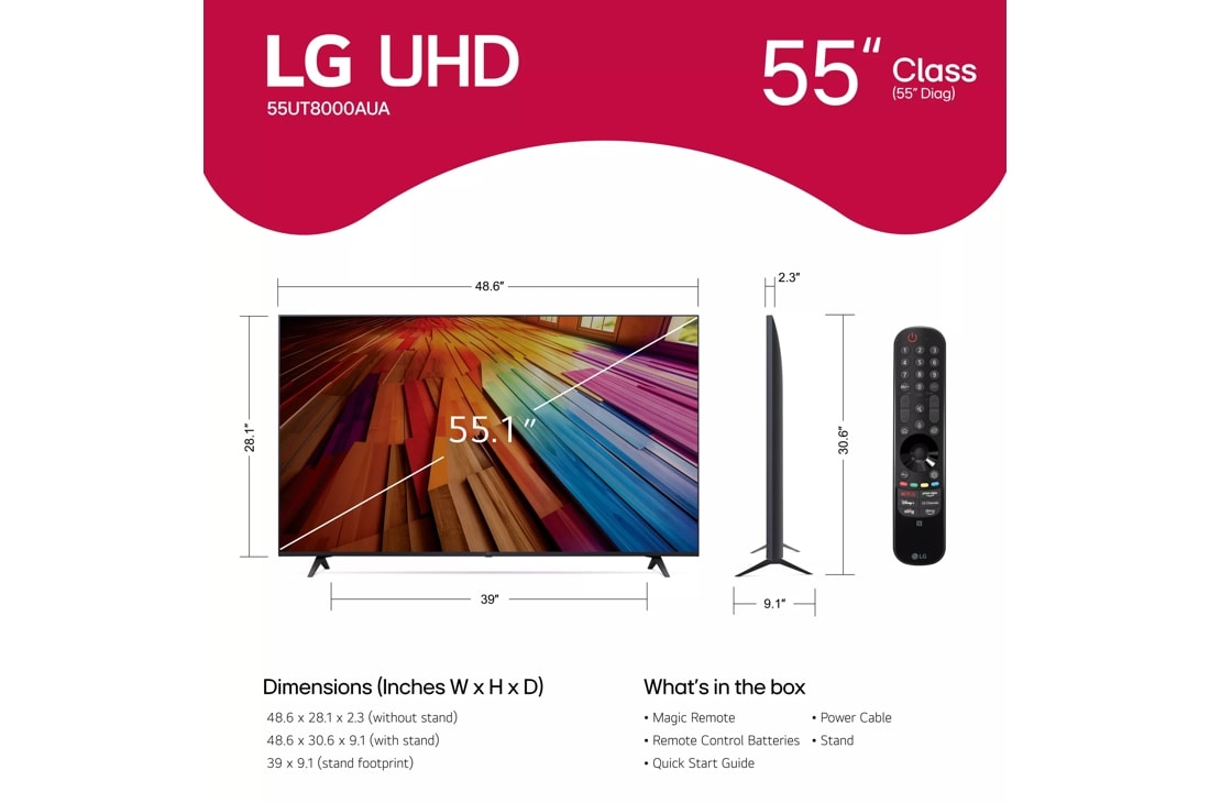 55 inch Class LG UT8000 4K UHD TV - 55UT8000AUA