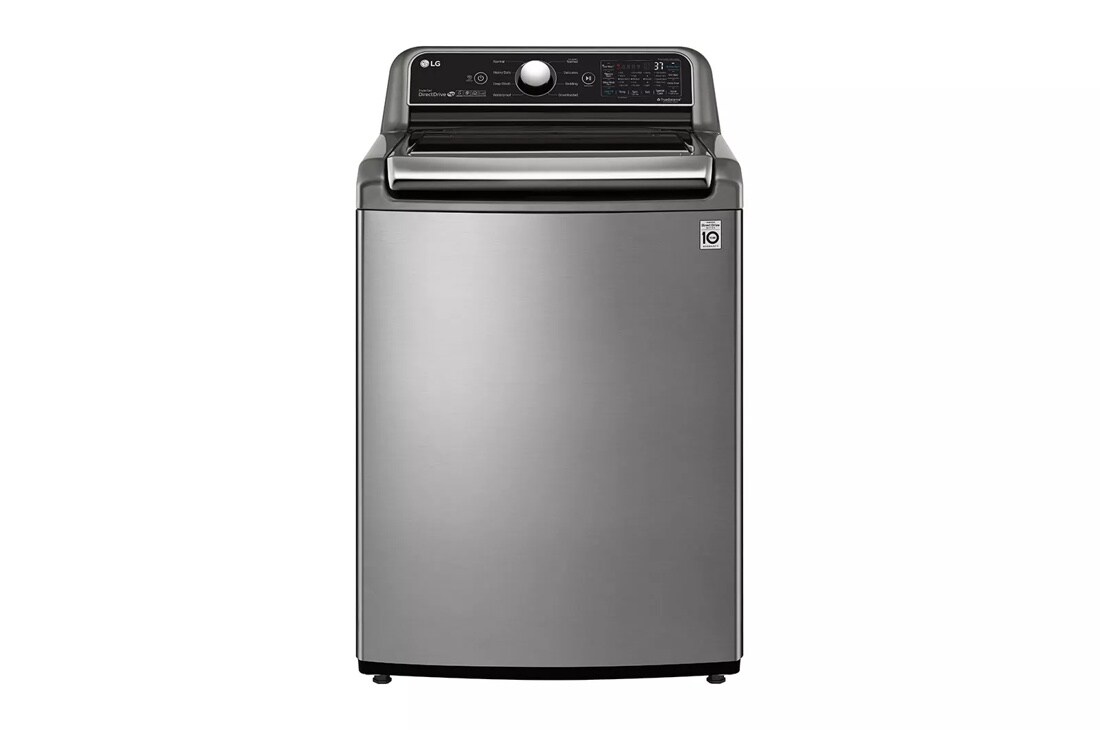 Front view of the 4.8 cu. ft. Mega Capacity  Smart wi-fi Enabled Top Load Washer with Agitator and TurboWash3D™ Technology - WT7305CV. 