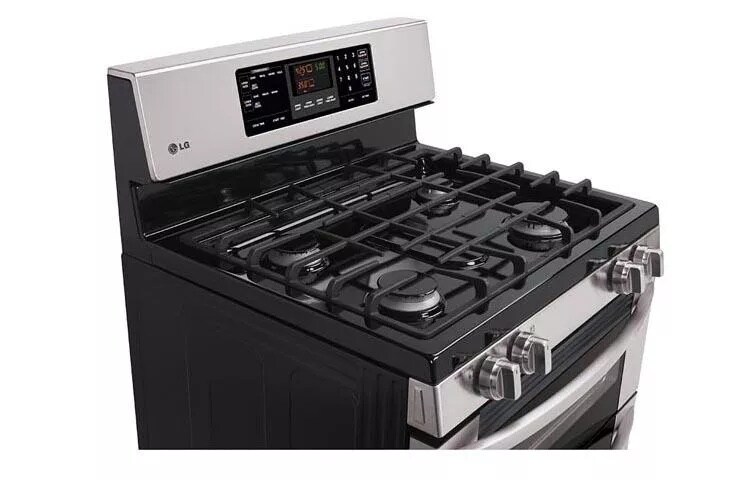 6.1 cu. ft. Capacity Gas Double Oven Range with 4 Sealed Gas Burners