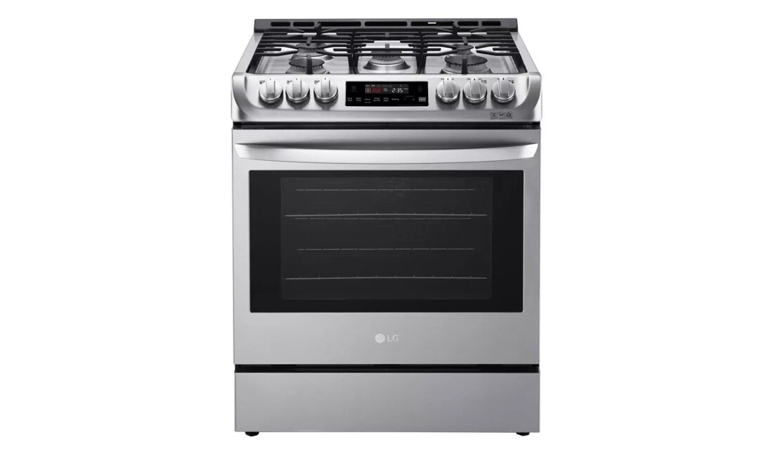 Front view of the 6.3 cu. ft. Gas Single Oven Slide-in Range with ProBake Convection® and EasyClean® - LSG4511ST. 