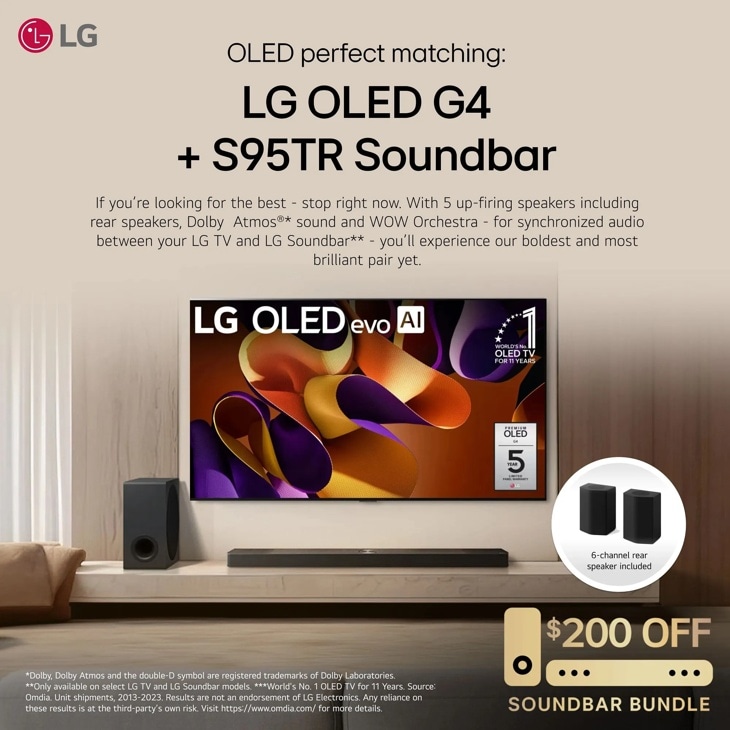 LG G4 83 Inch Class OLED evo AI TV 4K smart TV 2024 - OLED83G4WUA