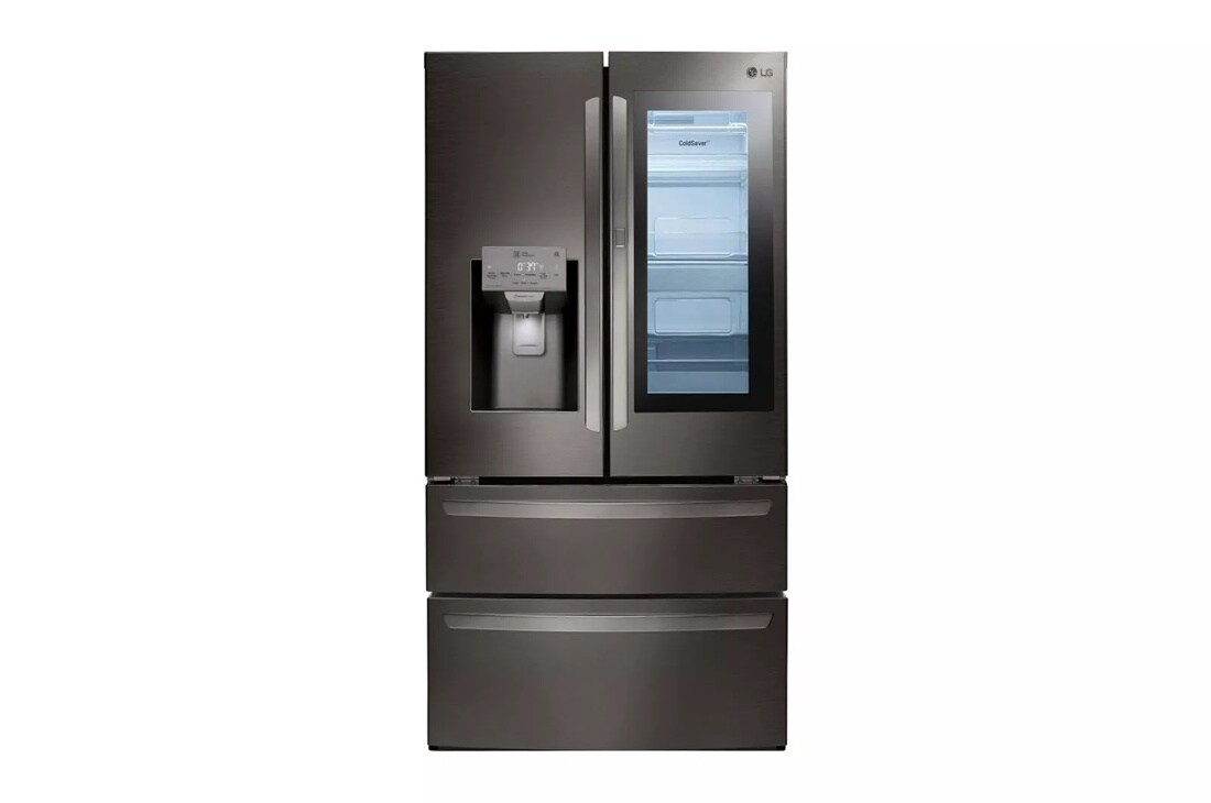 28 cu. ft. instaview door in door refrigerator front view with visible glass panel