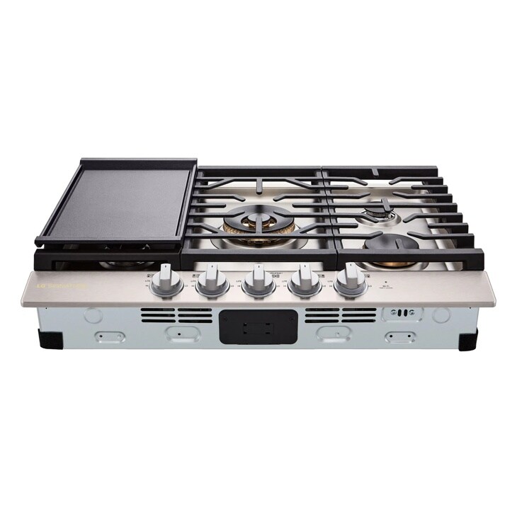 LG CBGU3039X Gas Cooktop with Griddle and Five Burners - Front View