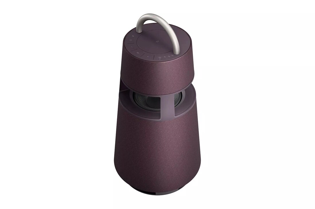 XBOOM 360 Omnidirectional Sound Portable Wireless Bluetooth Speaker with Mood Lighting - Burgundy