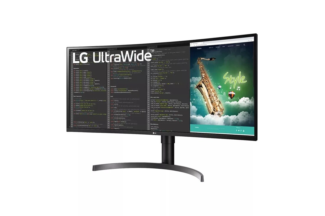 LG 35WN65C-B 35 inch UltraWide Curved WQHD HDR10 Monitor right side angle view

