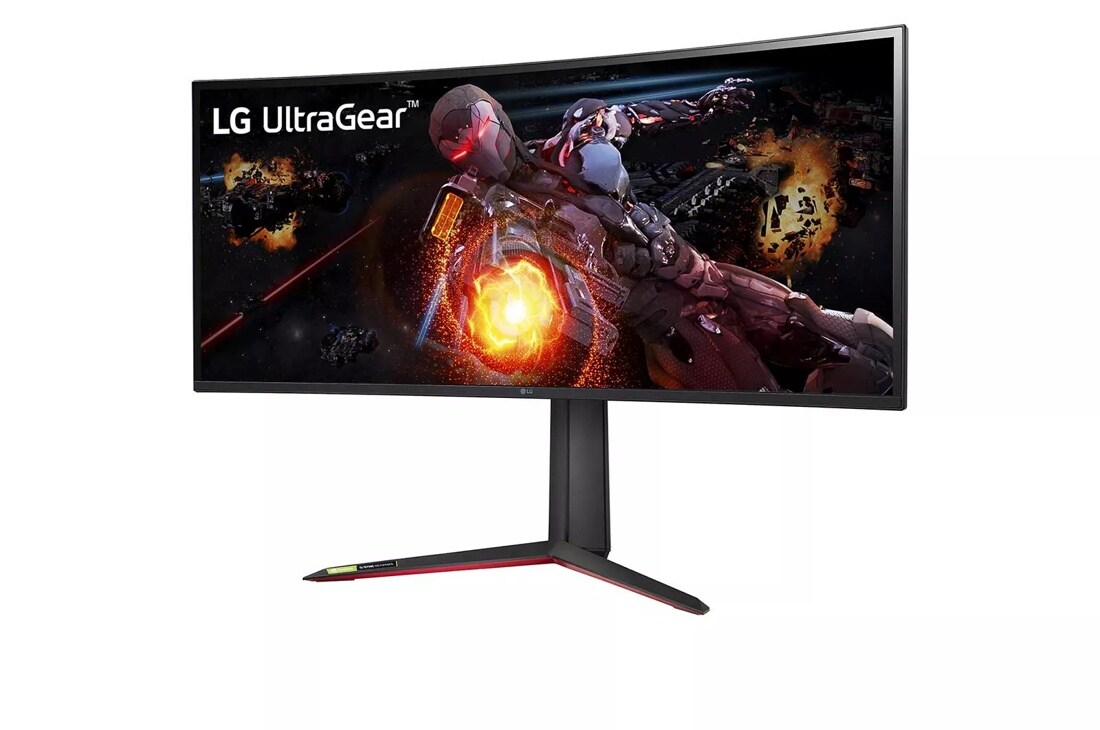 Right side view of the 34 Inch LG UltraGear (34GP950G-B) curved gaming monitor with 144Hz refresh rate and 1ms (GtG) response time