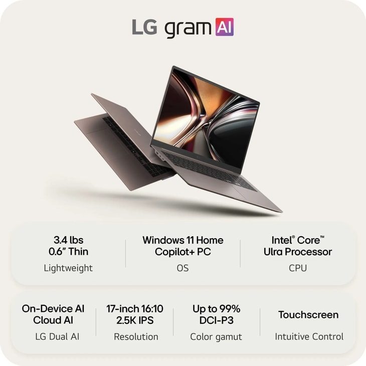 17 Inch IPS touch laptop - 17Z90UB-H.AU75U3 | LG USA