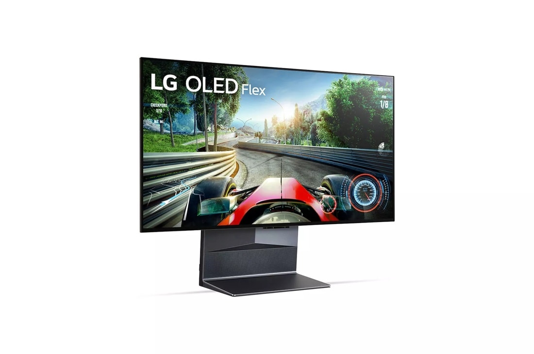 LG 42LX3QPUA 42 inch OLED Flex Bendable Monitor left side angle view