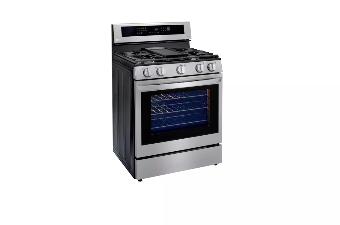 LG InstaView with Air Fry 30-in 5 Burners 6.3-cu ft Self-cleaning