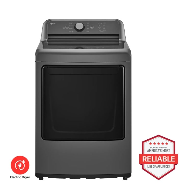 LG DLE6100M Electric Dryer Brought to You by Americas Most Reliable Line of Appliances - Front View