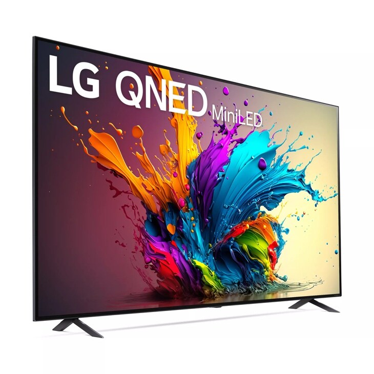 86 inch class LG QNED MiniLED TV 86QNED90TUA left angle view