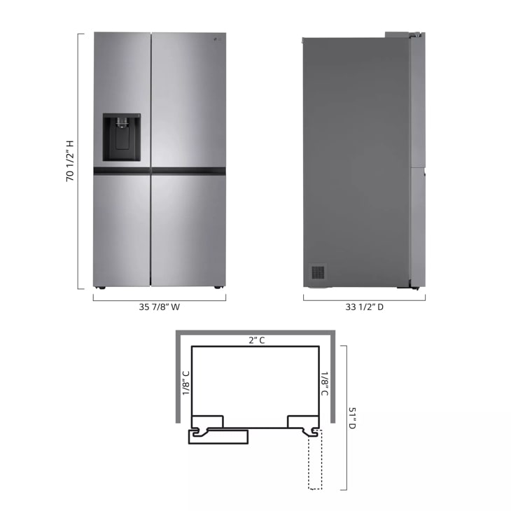 LG 27 cu. ft. Side by Side Smart Refrigerator w/ Craft Ice, External Ice  and Water Dispenser in PrintProof Stainless Steel LHSXS2706S - The Home  Depot