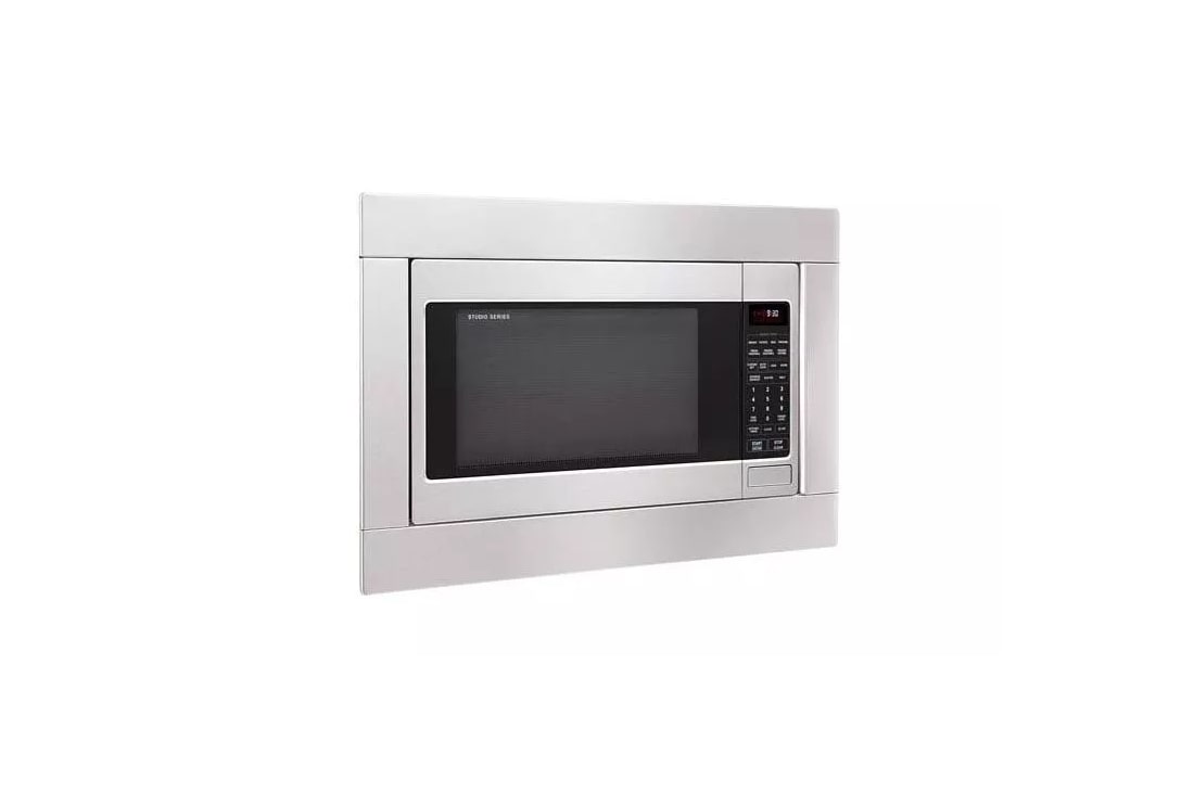 LG - 29.7 Trim Kit for LG Microwave - PrintProof Black Stainless Steel