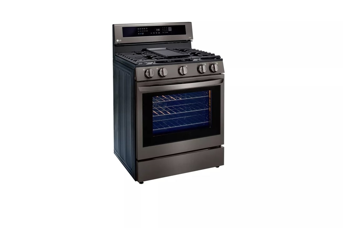 LG LRGL5825F 30 Inch Freestanding Gas Smart Range with 5 Sealed Burners,  5.8 Cu. Ft. Oven Capacity, Storage Drawer, Air Fry with True Convection,  EasyClean®+Self Clean, InstaView™, Wi-Fi, Cast Iron Griddle, and