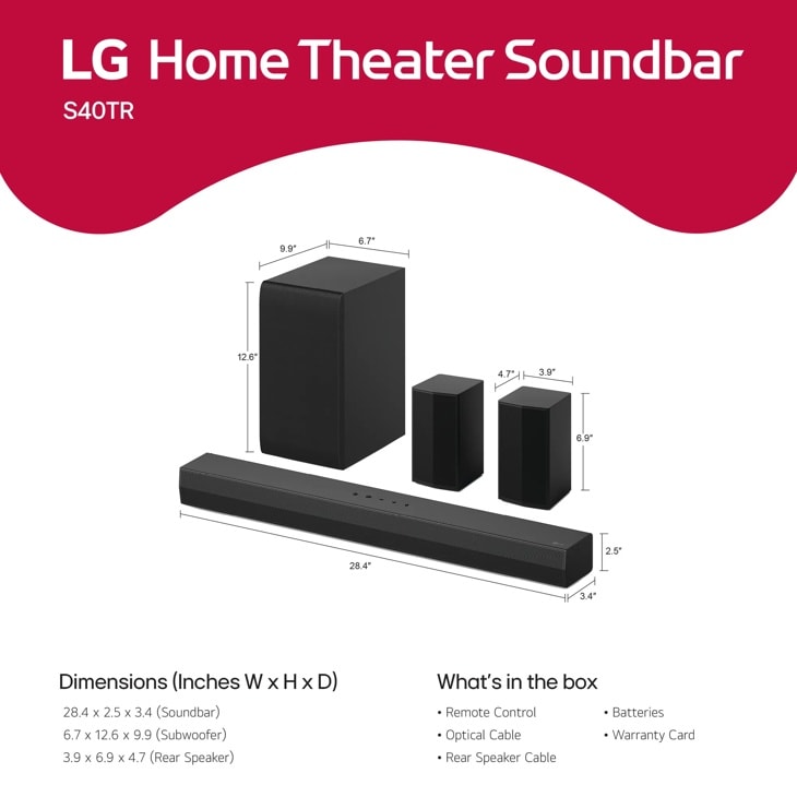 LG Home Theater Soundbar for TV with Bluetooth® Connectivity 4.1