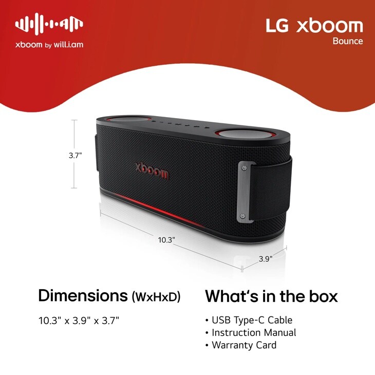 LG xboom Bounce Core by will.i.am | Bluetooth Speaker | xboom