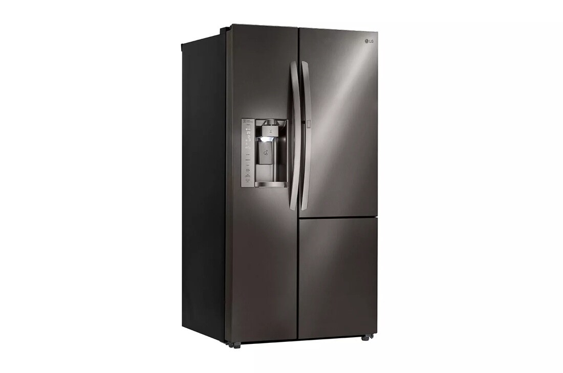 26 cu. ft. door in door refrigerator left side angle view