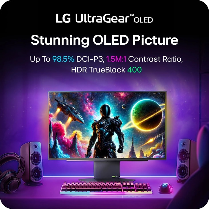 LG OLED 480HZ モニター　27GX790A-B LG UltraGear™ 27-inch OLED 480Hz QHD Gaming Monitor | 0.03ms