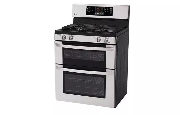 6.1 cu. ft. Capacity Gas Double Oven Range with 4 Sealed Gas Burners