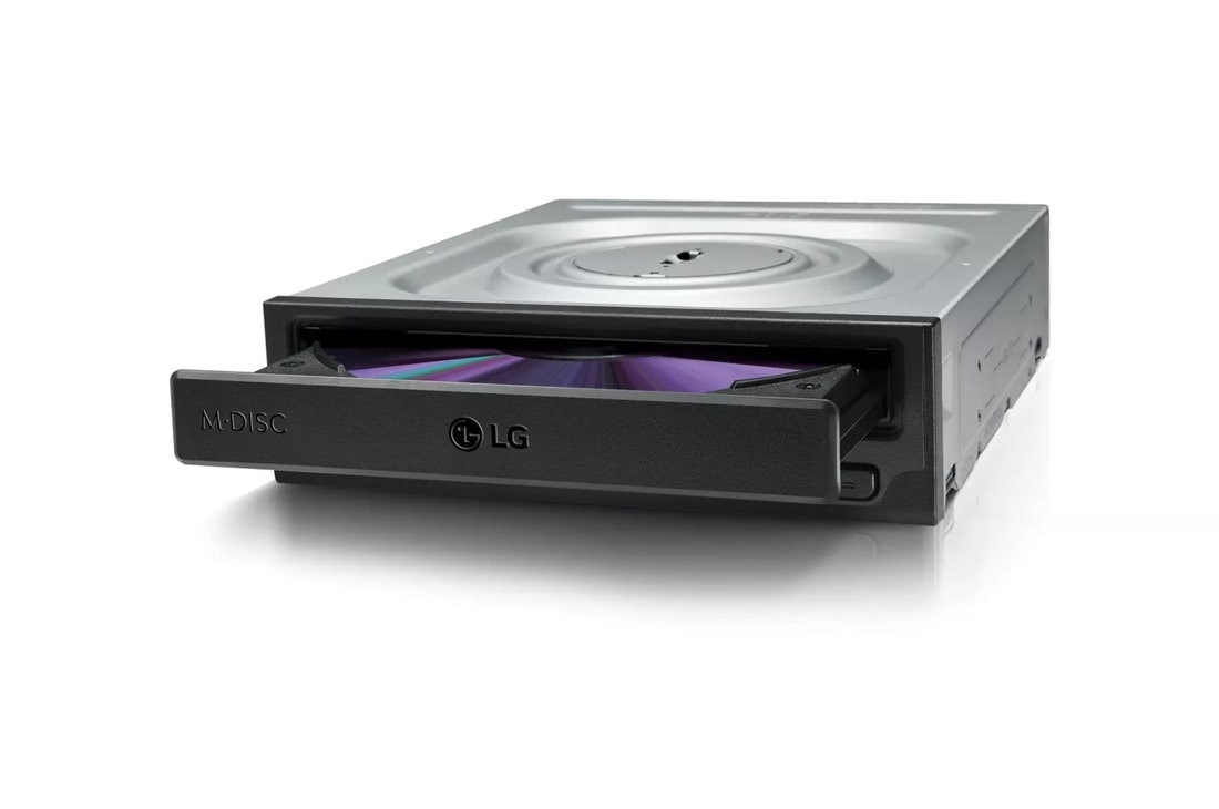 Hitachi-LG GH24 Internal DVD Drive, DVD-RW CD-RW ROM Rewriter for  Laptop/Desktop PC, Windows 10 Compatible, M-Disc Support, 24x Write Speed  (Bare