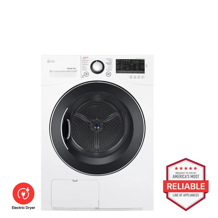 LG DLEC888W Electric Dryer with Sensor Dry technology - Front View